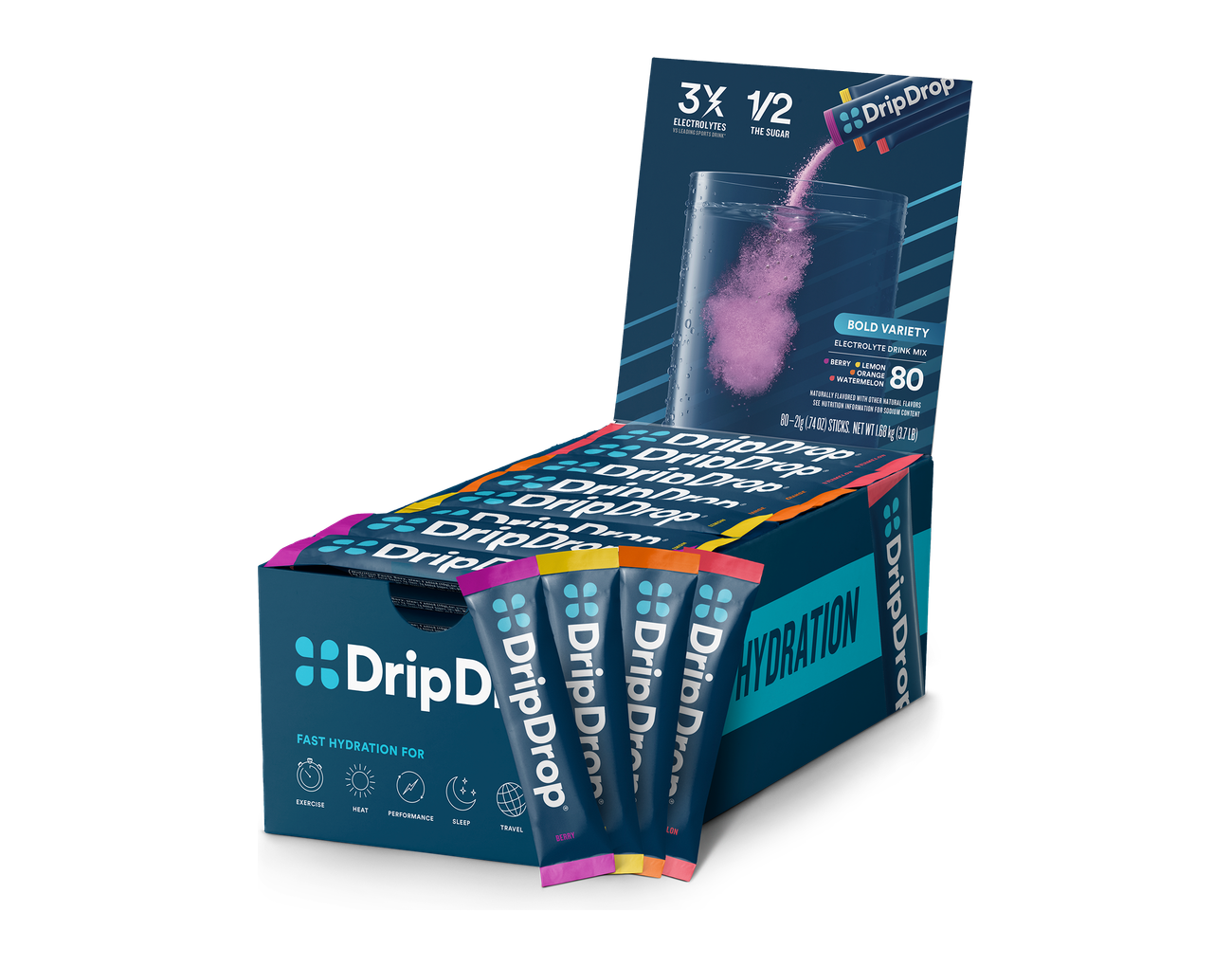 DripDrop electrolyte powder sticks product image