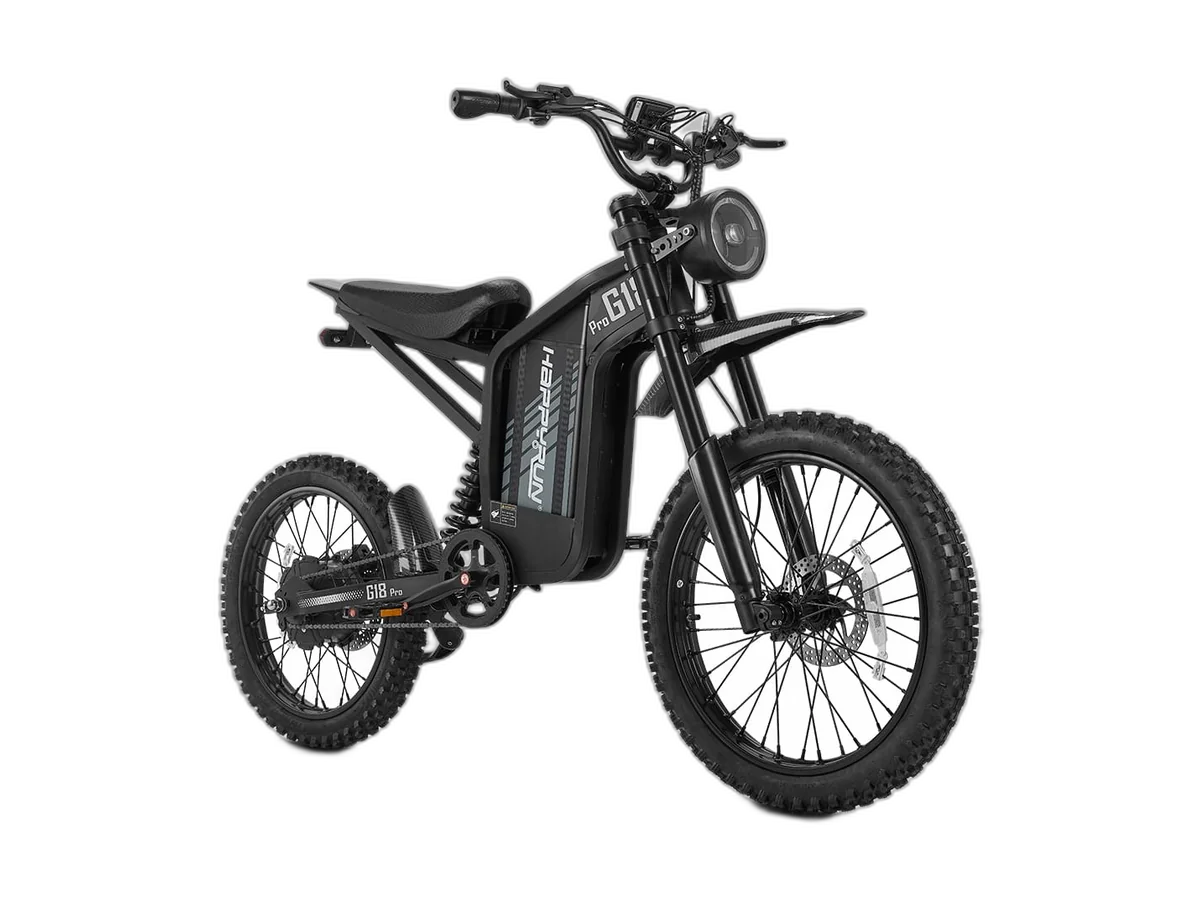 HappyRun G18 Pro electric dirt bike isolated on a transparent background