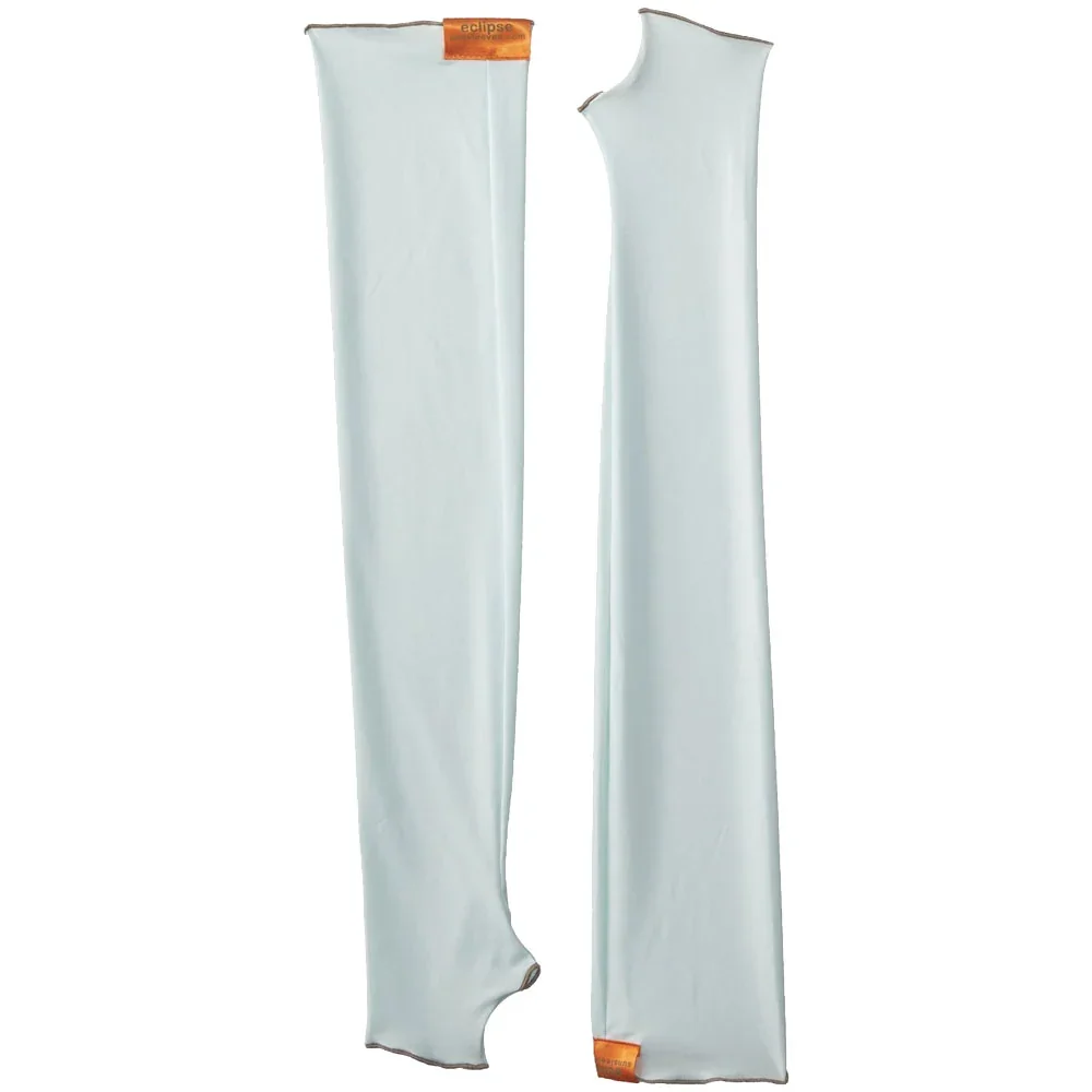 Pair of Aqua éclipse Sun Sleeves against a plain white background.