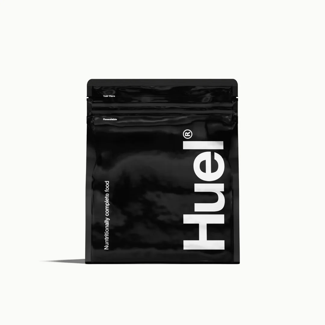 Huel Black Edition Vanilla complete nutrition powder pouch.