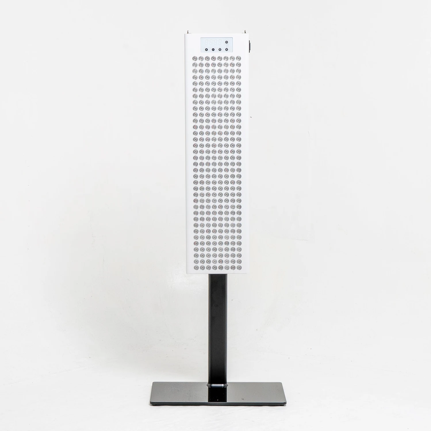 RedRush 840 PULSE panel shown upright on its separately sold floor stand against a white studio background.