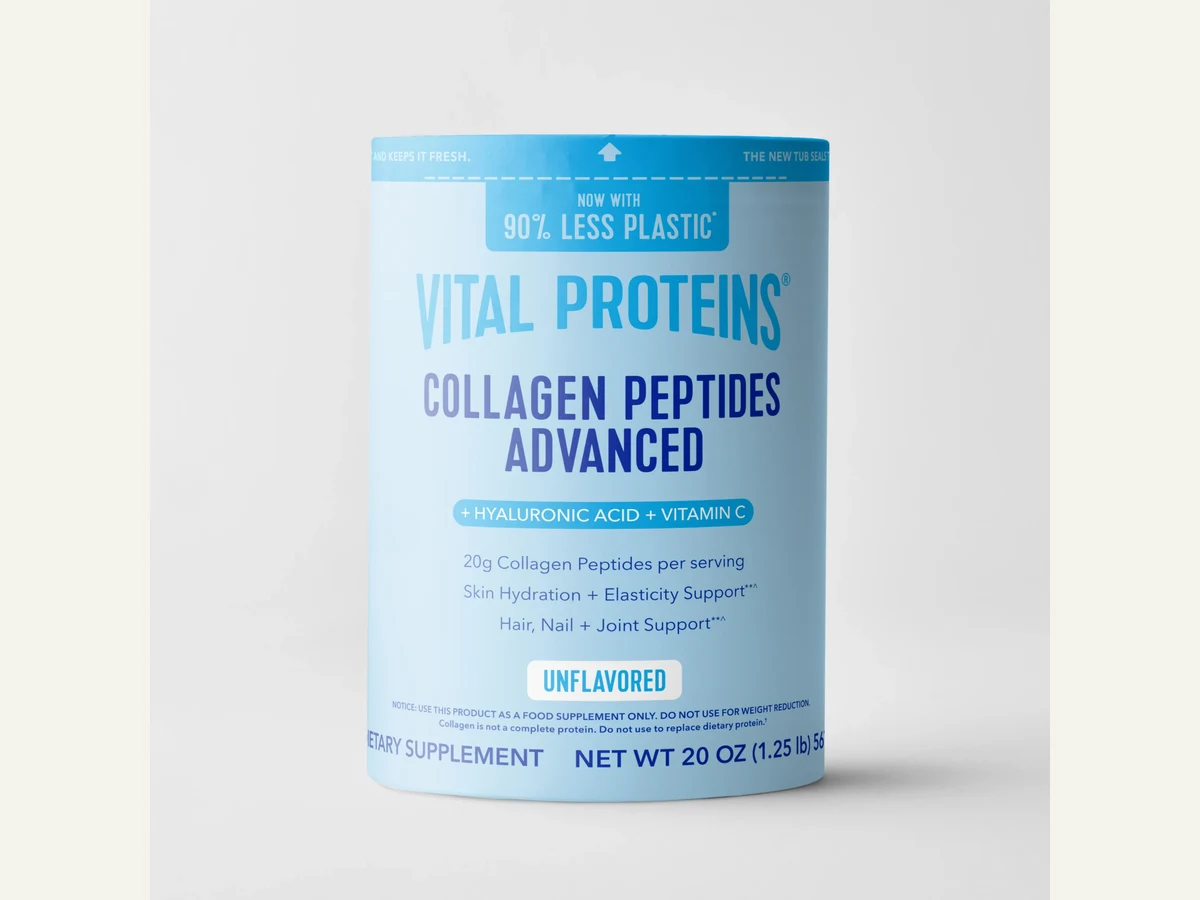 Vital Proteins Collagen Peptides Advanced unflavored 20 oz canister.