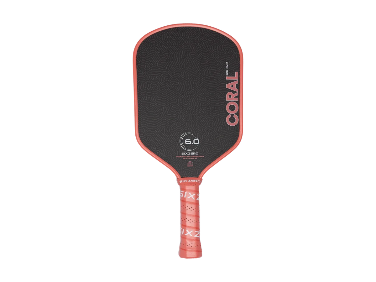 Coral Pink Six Zero Coral Hybrid pickleball paddle