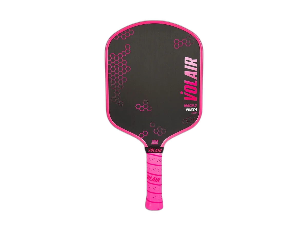 Pink and black Volair Mach 2 Forza pickleball paddle